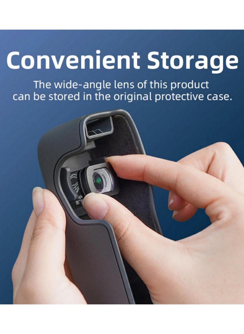 1PCS Magnetic Wide Angle Lens for DJI Osmo Pocket 3 112 Degree FOV Expansion Aluminum Alloy Optical Glass Anamorphic Camera Lens HD Anti-Distortion Ultra-Wide Attachment