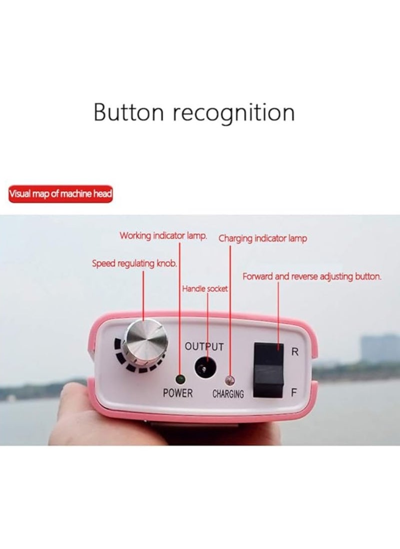 Nail Drill Electric Nail File Drill Machine Manicure Pedicure Kit 30000RPM Electric E File Nail Buffer Cuticle Tool for Acrylic Nails, Gel Nail, Nail Art Polisher (Color : Pink)