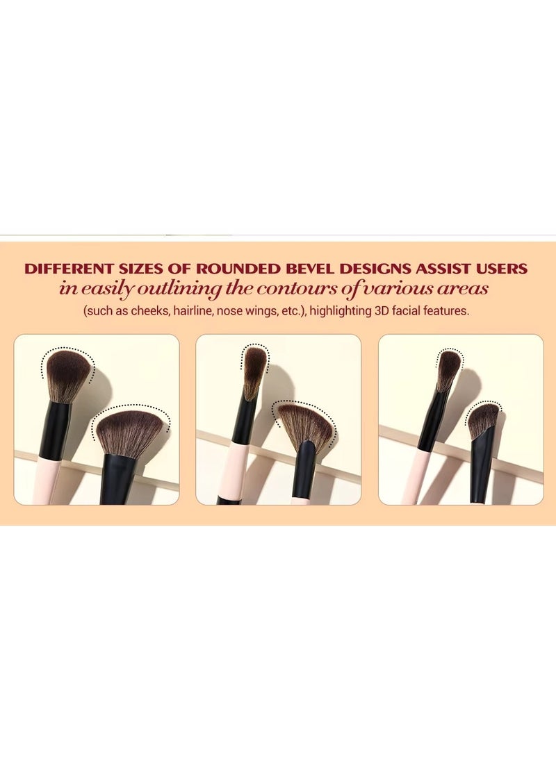 Jessup Makeup Brushes Set 9pcs, 7pcs Double Sided Makeup Brushes, 2pcs Makeup Sponges, Foundation Concealer Blush Eyeshadow Contour Powder Gift Packaging T506