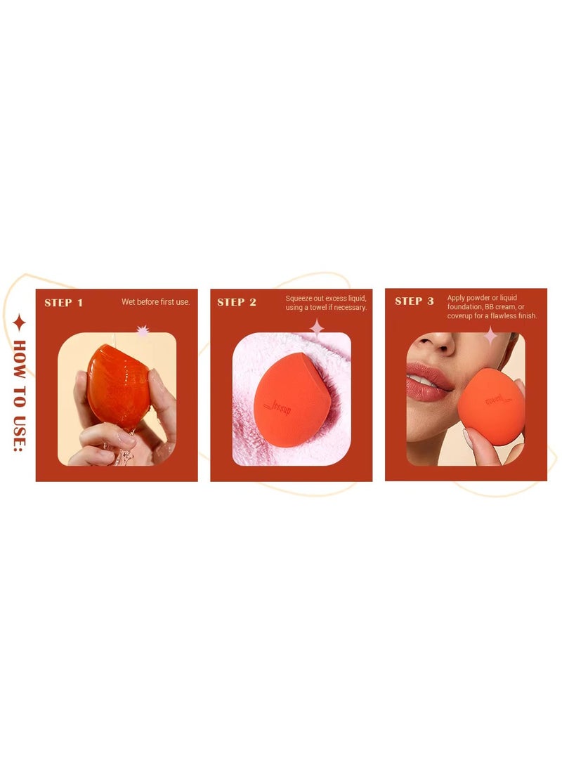 Jessup Makeup Brushes Set 9pcs, 7pcs Double Sided Makeup Brushes, 2pcs Makeup Sponges, Foundation Concealer Blush Eyeshadow Contour Powder Gift Packaging T506