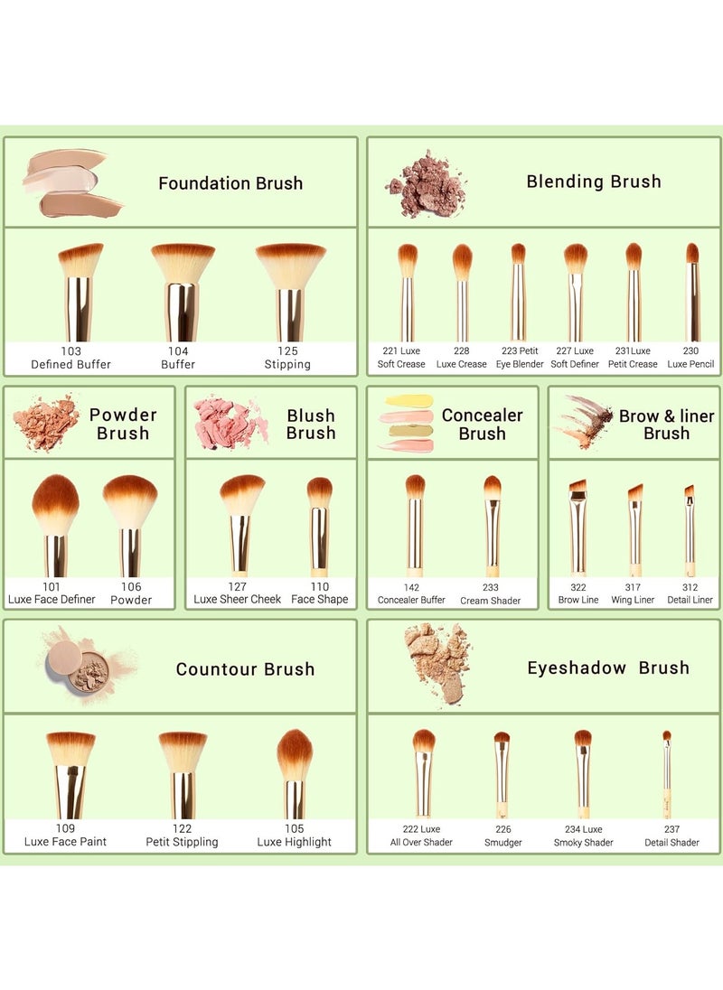 Jessup Brand 25pcs Beauty Bamboo Professional Makeup Brushes Make up Brush Tools kit Foundation Powder Blushes Eye Shader Cosmetics Tools T135