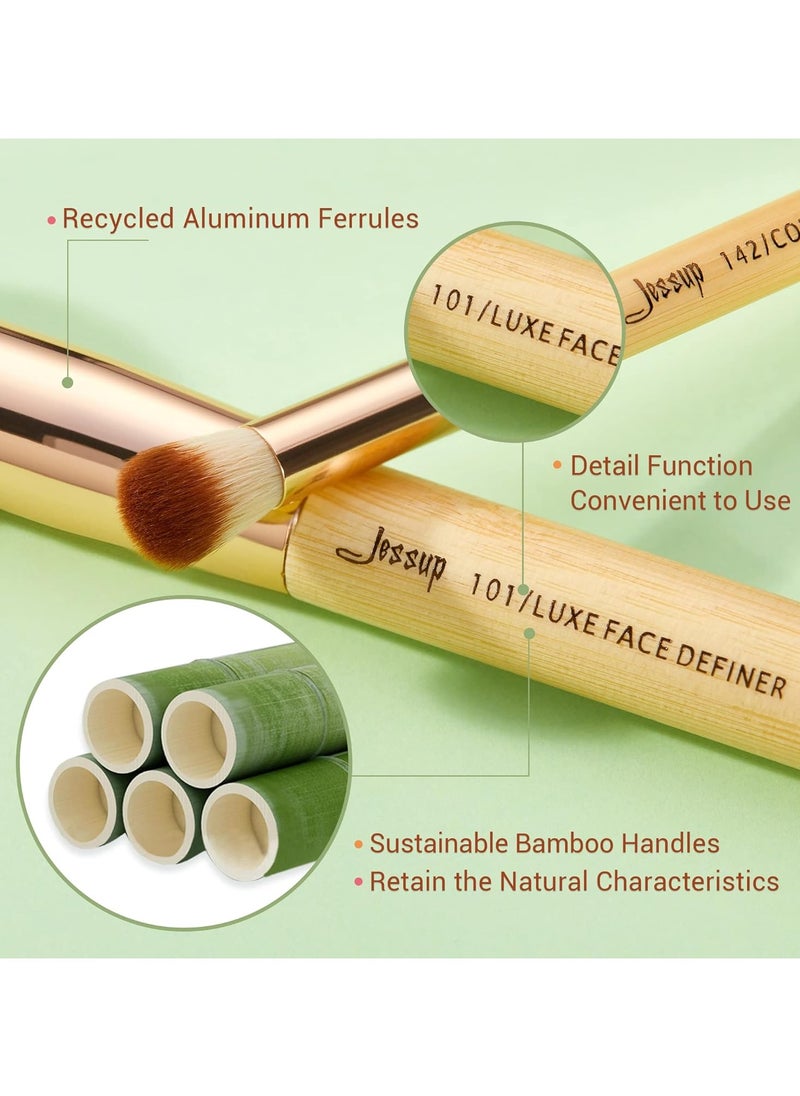 Jessup Brand 25pcs Beauty Bamboo Professional Makeup Brushes Make up Brush Tools kit Foundation Powder Blushes Eye Shader Cosmetics Tools T135