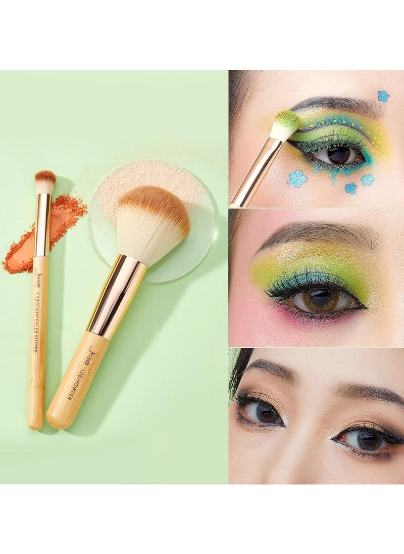 Jessup Brand 25pcs Beauty Bamboo Professional Makeup Brushes Make up Brush Tools kit Foundation Powder Blushes Eye Shader Cosmetics Tools T135