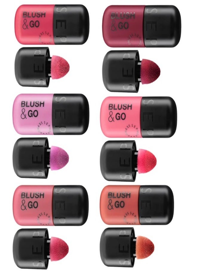 SEPHORA COLLECTION Blush & Go Longwear Matte Liquid Blush – 2-in-1 Lip & Cheek Color – 03 On The Bright Side - Dusty Orange Matte – 7ml