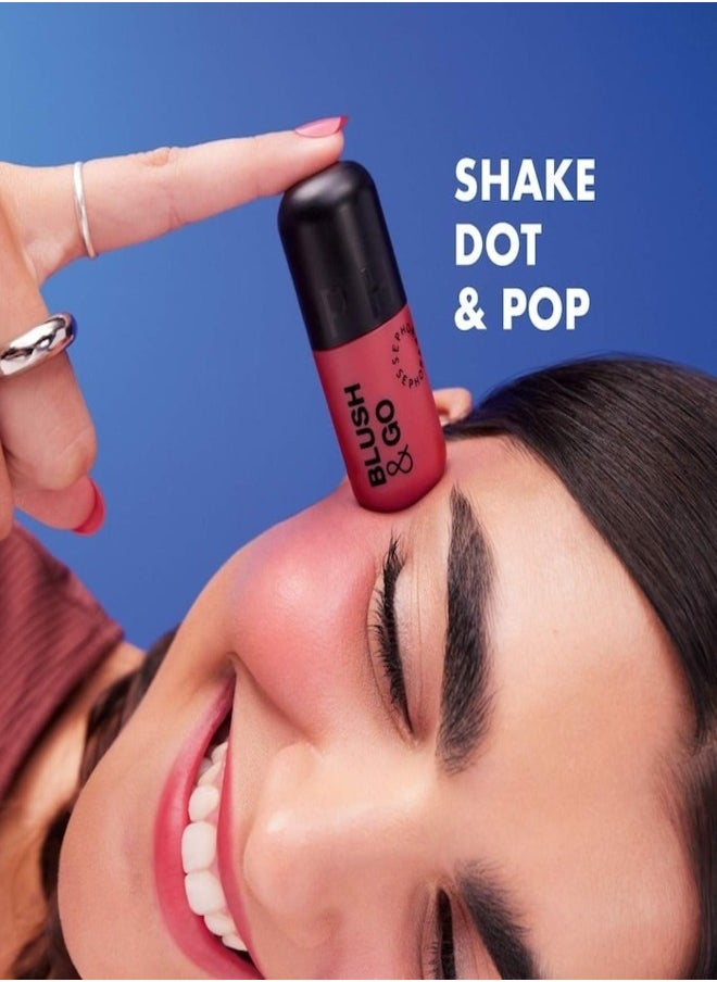 SEPHORA COLLECTION Blush & Go Longwear Matte Liquid Blush – 2-in-1 Lip & Cheek Color – 03 On The Bright Side - Dusty Orange Matte – 7ml