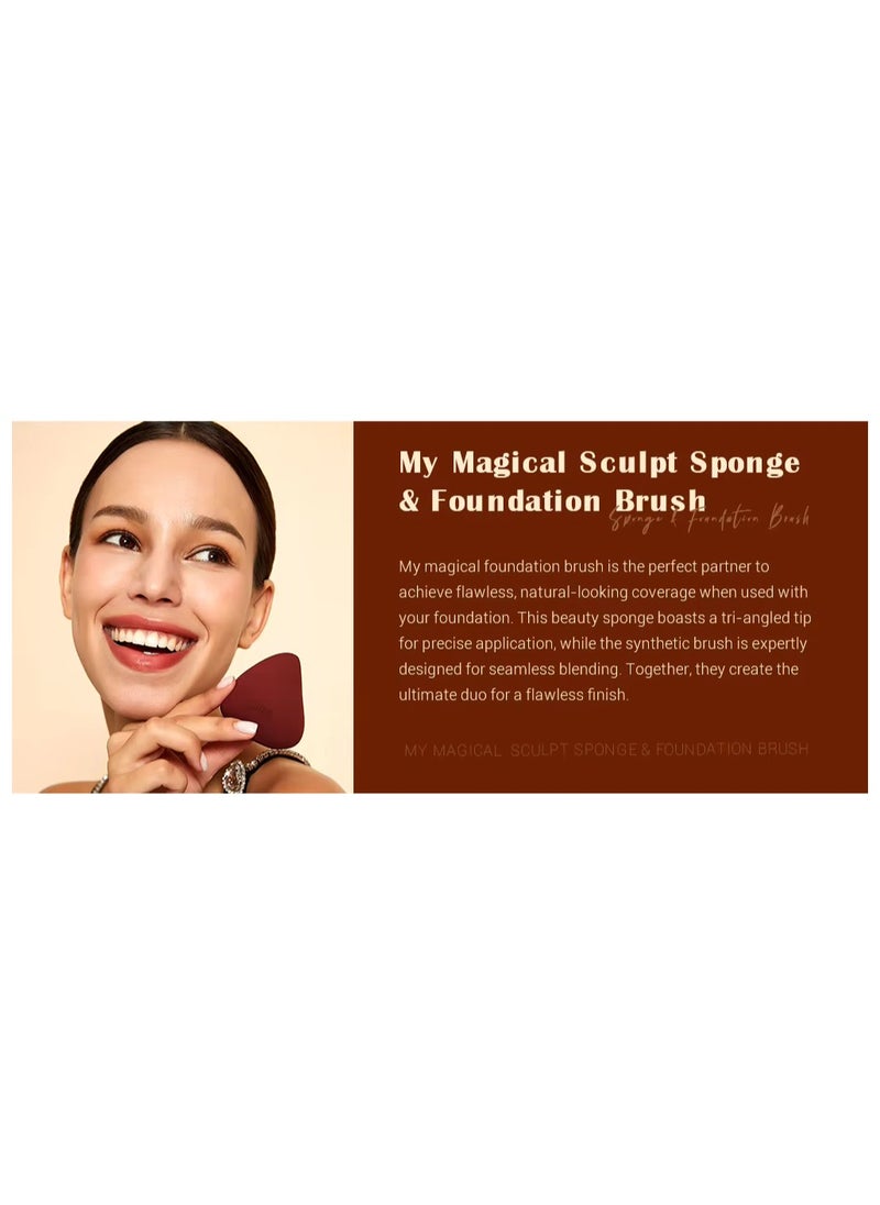 Jessup Makeup Brush Light Gray Foundation Brush with Makeup Sponge 1pc Kabuki Brush for Liquid, Cream or Flawless Powder Cosmetics Face Boby Brush T882