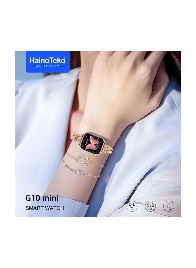 Haino Teko Germany G10 Mini AMOLED Display 4 Pair Strap and Two Stylish Bracelet For Ladies