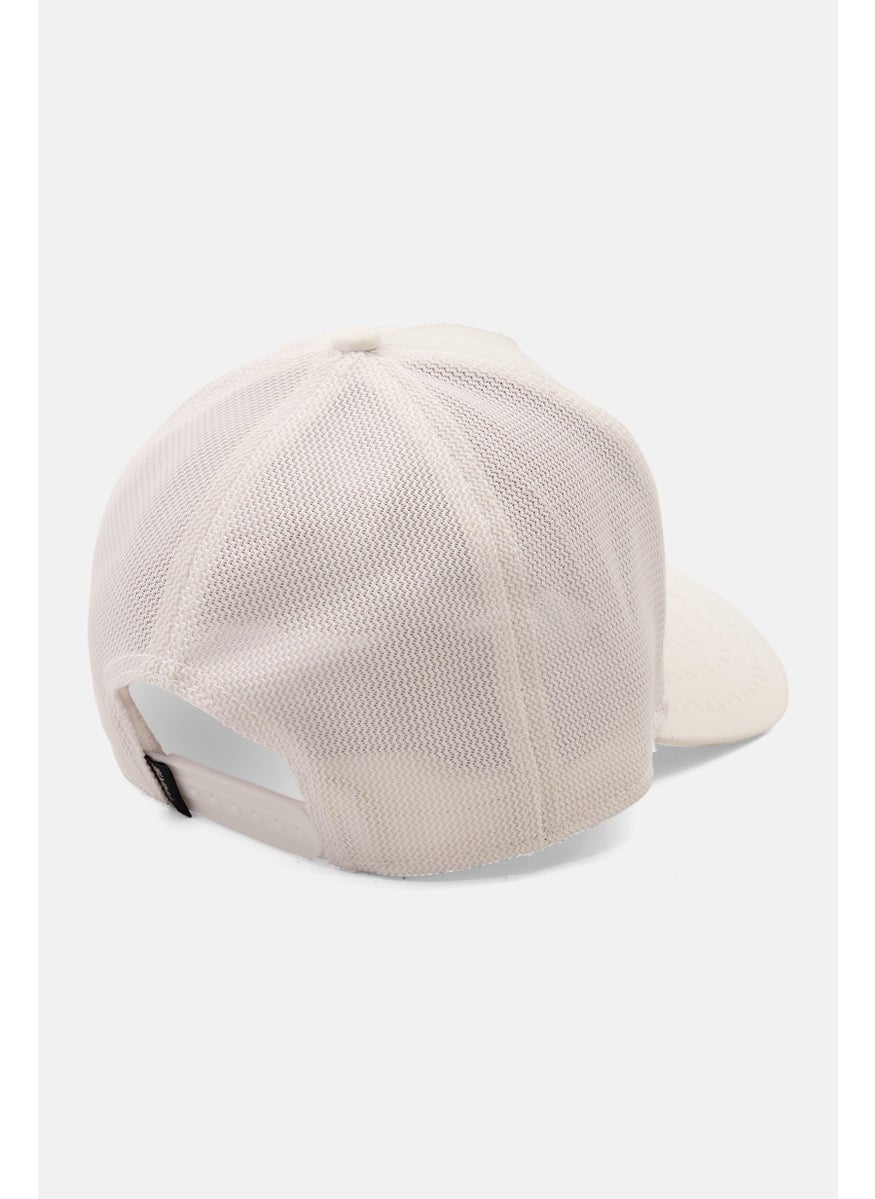 Men Adjustable Brand Logo Cap, White