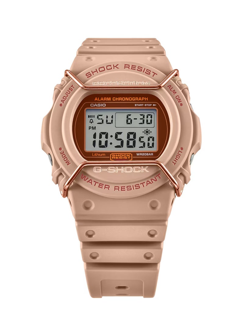 G-Shock DW-5700PT-5DR Unisex Digital Watch, Brown Resin Strap, Shock Resistant, 200M Water Resistant