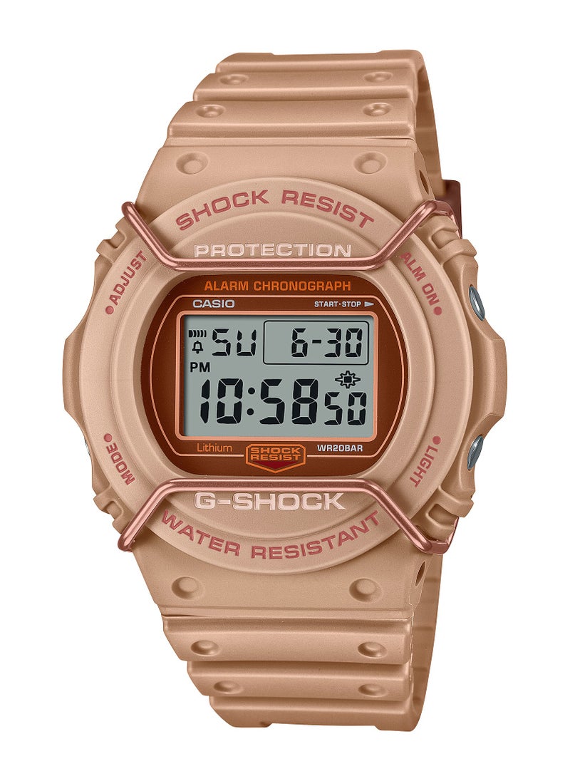 G-Shock DW-5700PT-5DR Unisex Digital Watch, Brown Resin Strap, Shock Resistant, 200M Water Resistant