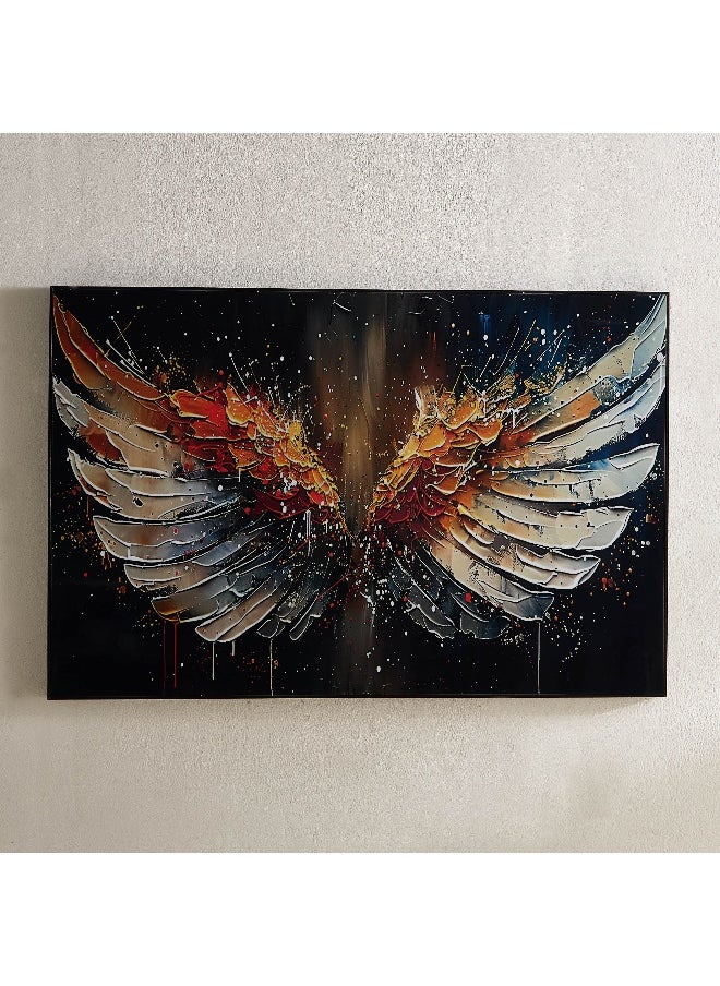 Fossel Feather Framed Picture with ABS High Gloss Surface - 60x90x2.5 cm
