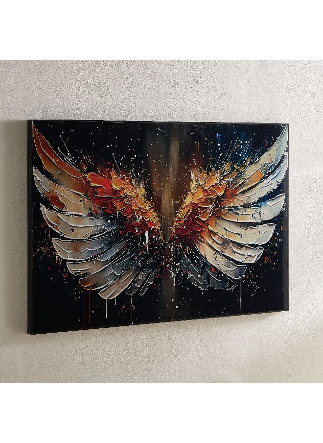 Fossel Feather Framed Picture with ABS High Gloss Surface - 60x90x2.5 cm