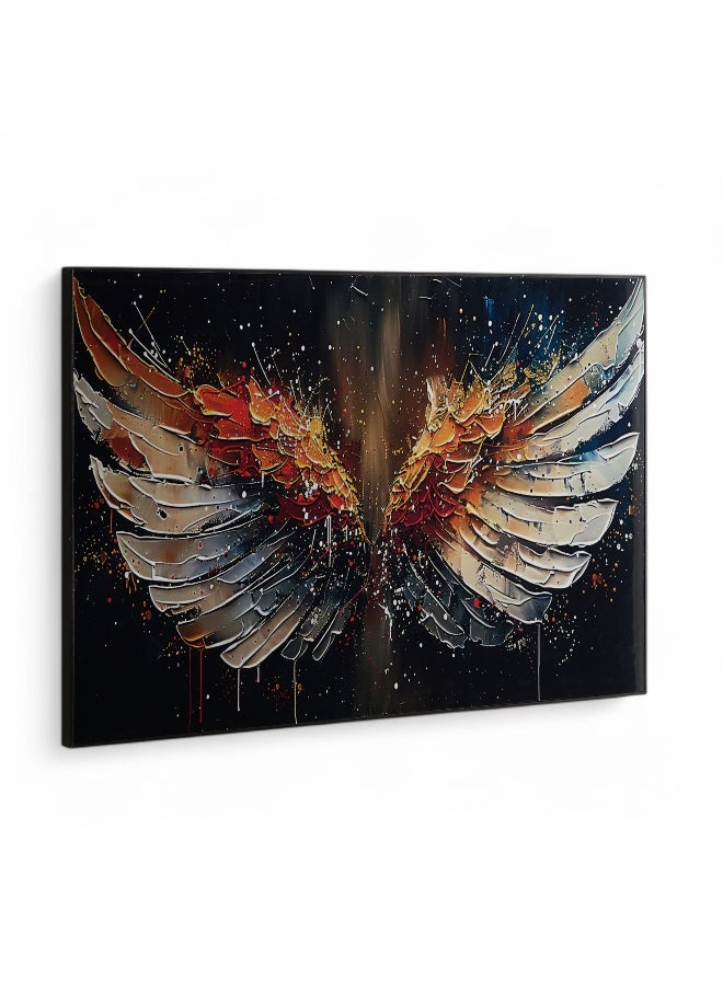 Fossel Feather Framed Picture with ABS High Gloss Surface - 60x90x2.5 cm