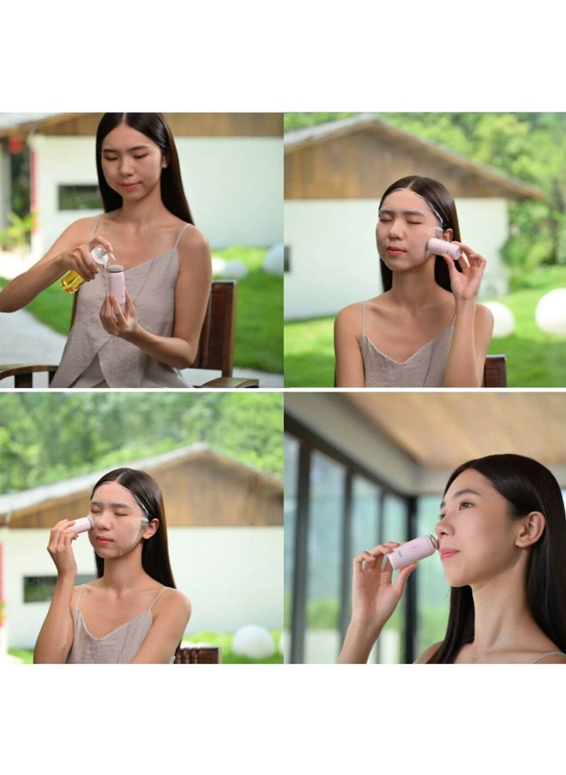 Kica PureClear Facial Cleansing Brush - soft silicone bristles, waterproof design, wireless charging, and a multi-functional alloy head KiCAPFCB (White)