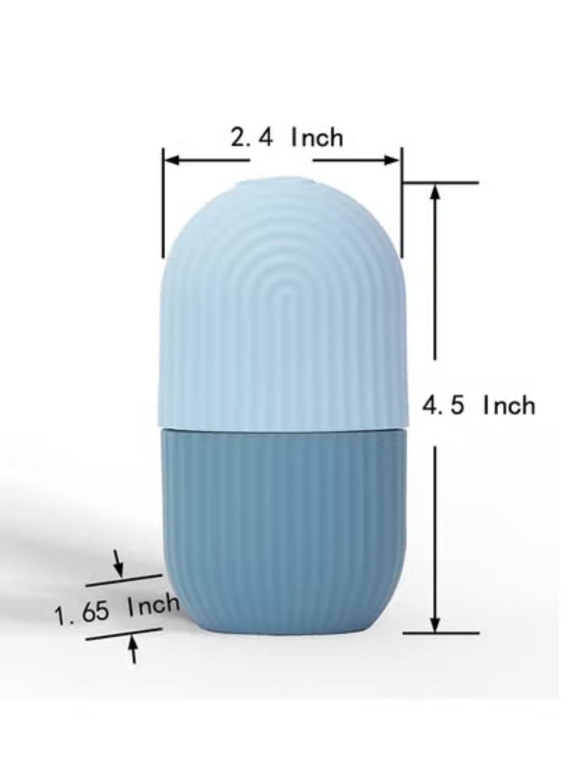 Ice Mold Ice Maker for Face with Anti-Leak& Drip System, Contour Cube Ice Roller, Silicone Ice Holder for Face Ice Face Roller Skin Care Tools Gift for Women - 4 Pcs