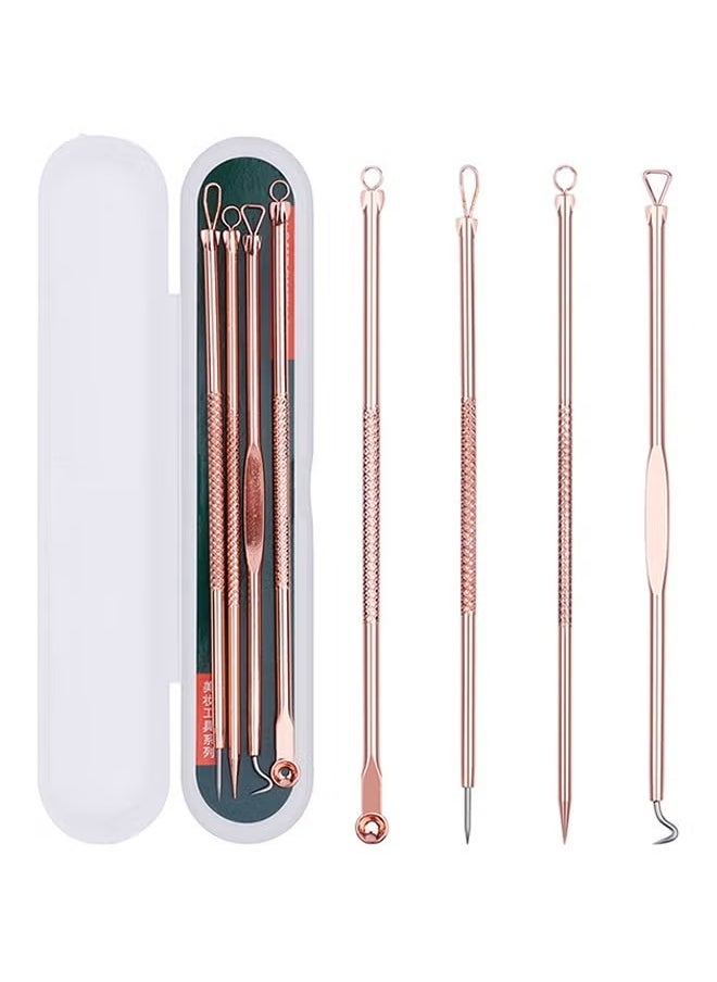 4-Piece Dual Heads Needle Blackhead Remover in Rose Gold