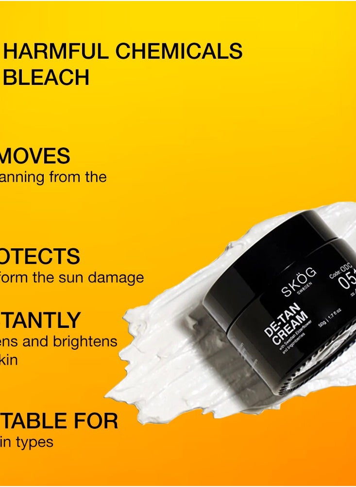 SKOG De Tan Cream (50g) – Natural, Non-Comedogenic Cream for Sun Tan Removal & Even Skin Tone for Men & Women