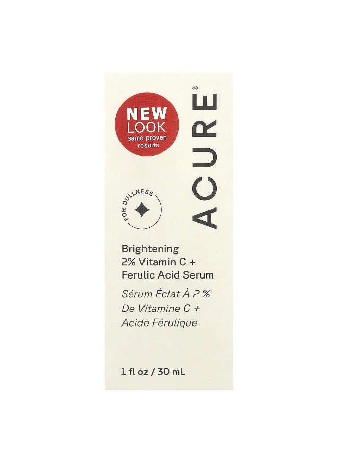 ACURE, Brightening 2% Vitamin C + Ferulic Acid Serum, 1 fl oz (30 ml)