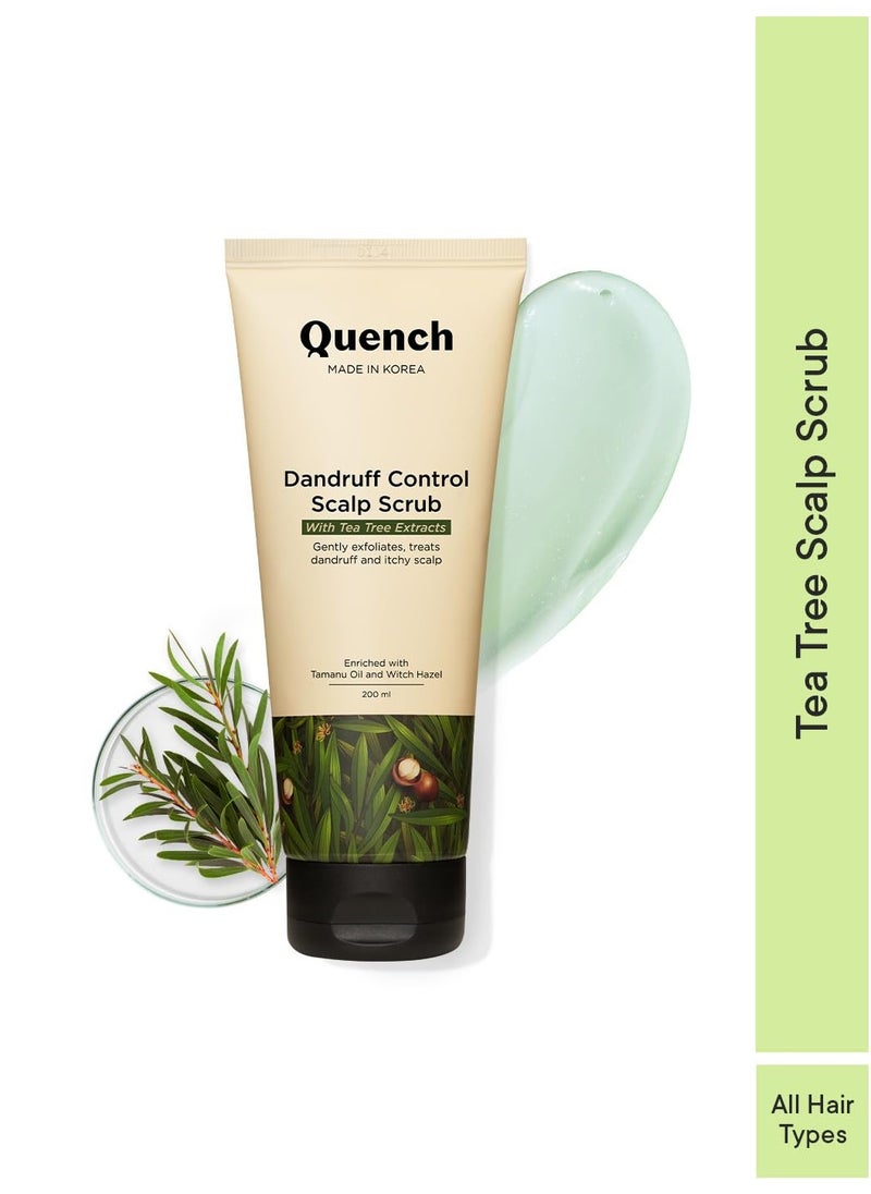 Dandruff Control Scalp Scrub With Tea Tree Extracts | Eliminates Dandruff, Flakes & Itchiness | Clears Scalp Of Dead Skin & Oil Buildup | Made In Korea (200Ml)