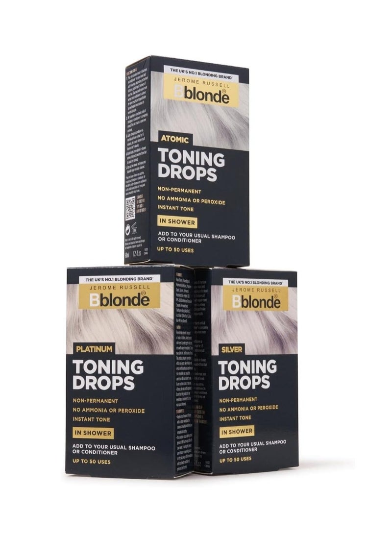 Bblonde Atomic Toning Drops Non Permanent Atomic Hair Toner Refresh and Maintain Blonde Hair Dye Add Drops in Shower with Shampoo or Conditioner 50 Uses