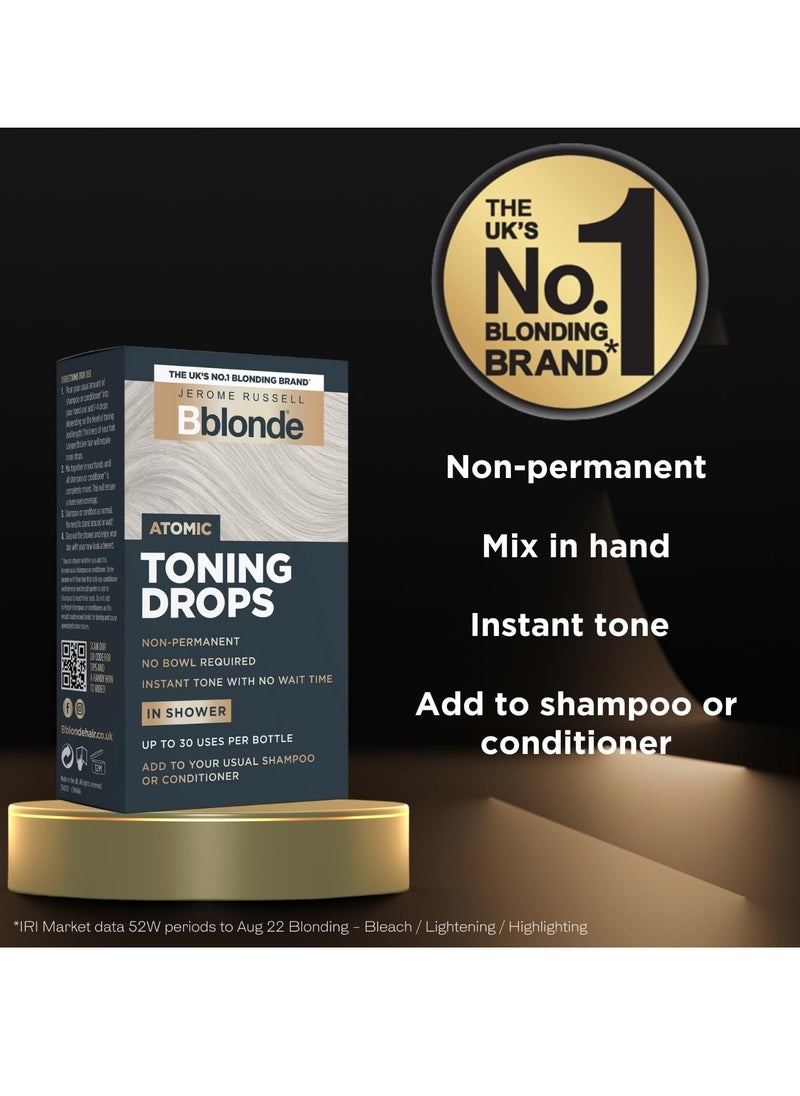 Bblonde Atomic Toning Drops Non Permanent Atomic Hair Toner Refresh and Maintain Blonde Hair Dye Add Drops in Shower with Shampoo or Conditioner 50 Uses