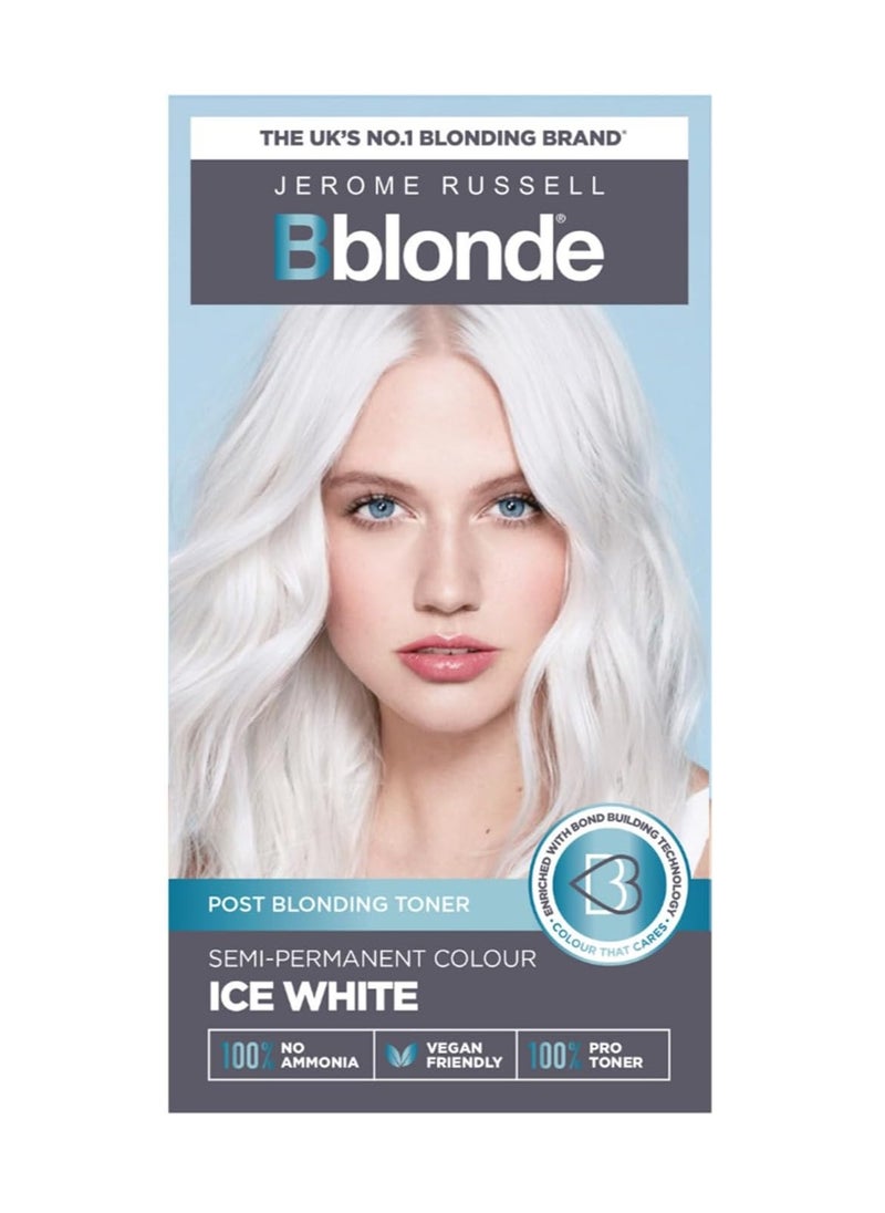 Bblonde Ice White Post Blonding Toner Semi Permanent Hair Dye Kit for Pre Lightened and Blonde Hair with Brazil Nut Oil No Ammonia and Vegan