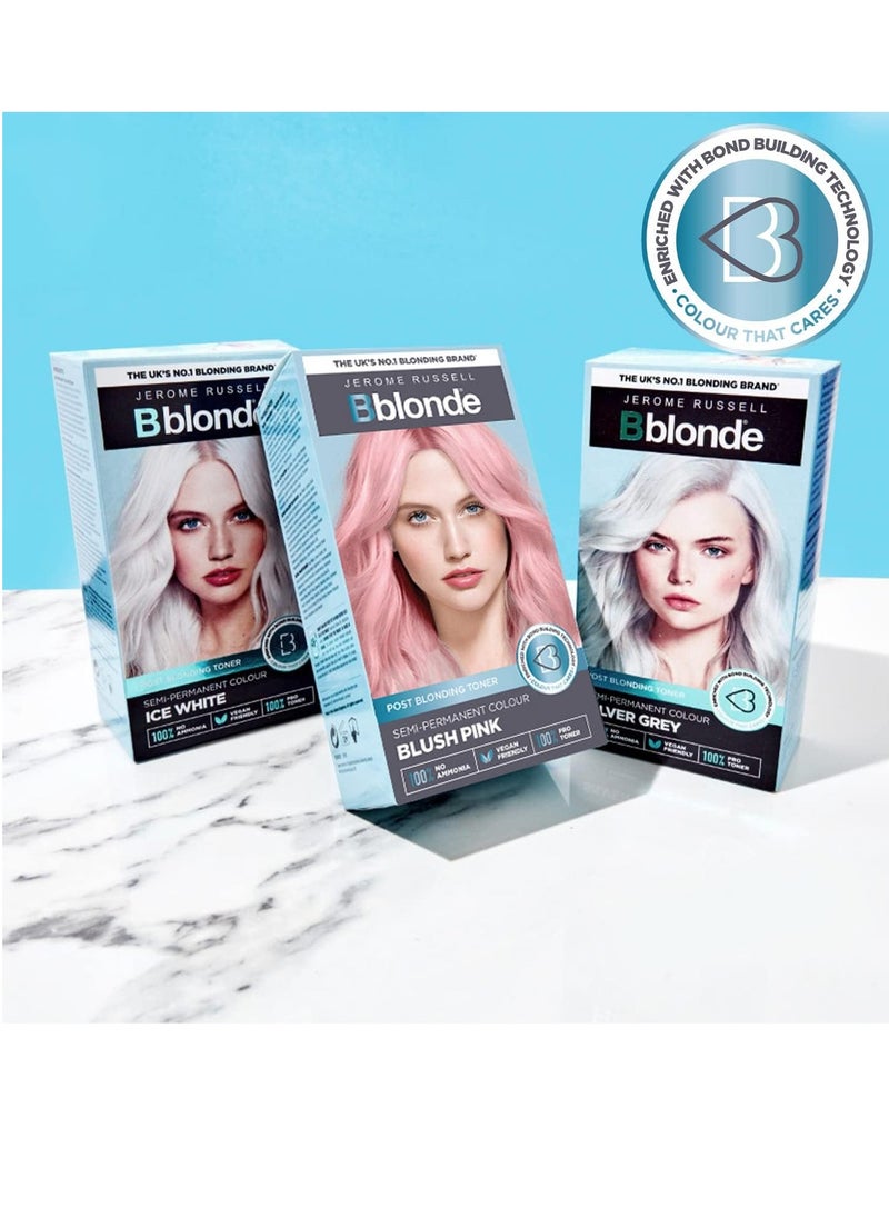 Bblonde Ice White Post Blonding Toner Semi Permanent Hair Dye Kit for Pre Lightened and Blonde Hair with Brazil Nut Oil No Ammonia and Vegan