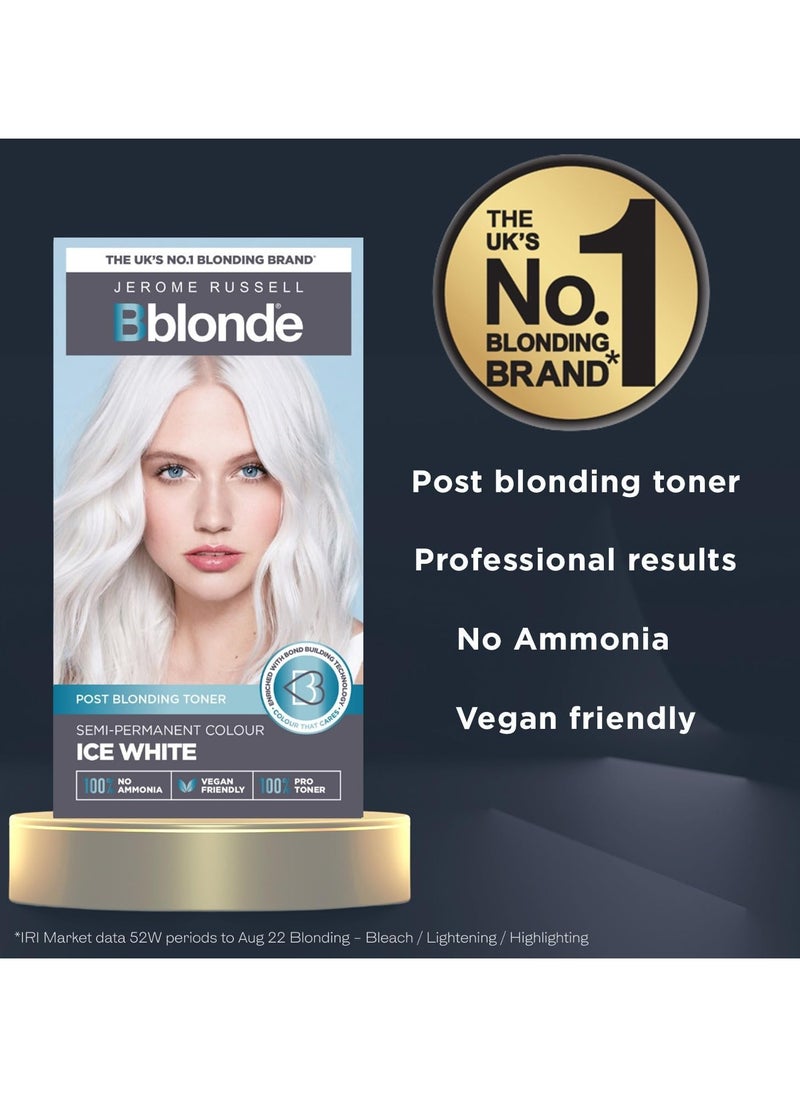 Bblonde Ice White Post Blonding Toner Semi Permanent Hair Dye Kit for Pre Lightened and Blonde Hair with Brazil Nut Oil No Ammonia and Vegan