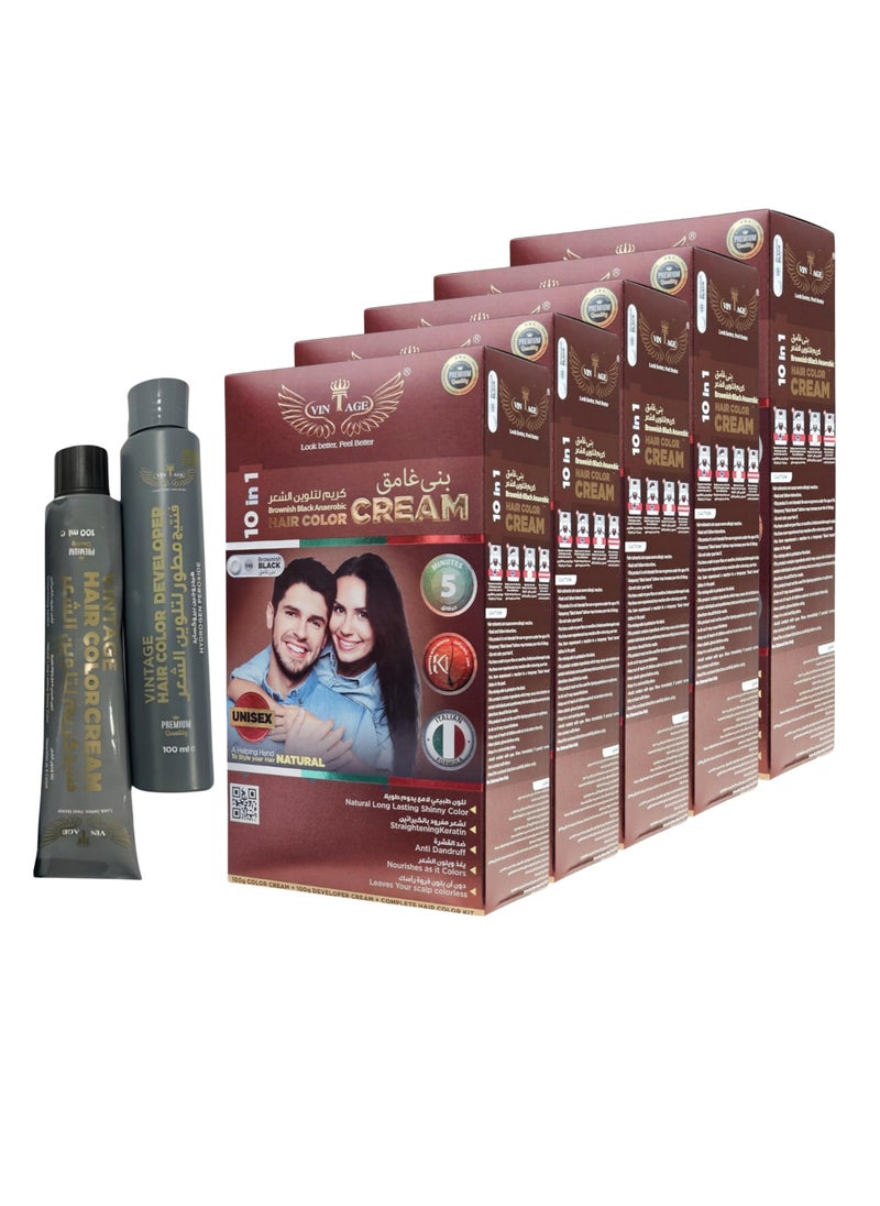 Vintage Apple Anaerobic Hair Cream – 100% Organic Hair Dye and Natural Hair Color Cream, 200ml (10-in-1), offered in three unique shades and scents. Pack of 5