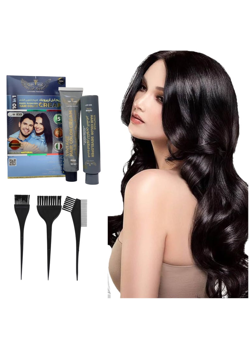 Vintage Apple Anaerobic Hair Cream – 100% Organic Hair Dye and Natural Hair Color Cream, 200ml (10-in-1), offered in three unique shades and scents. Pack of 5
