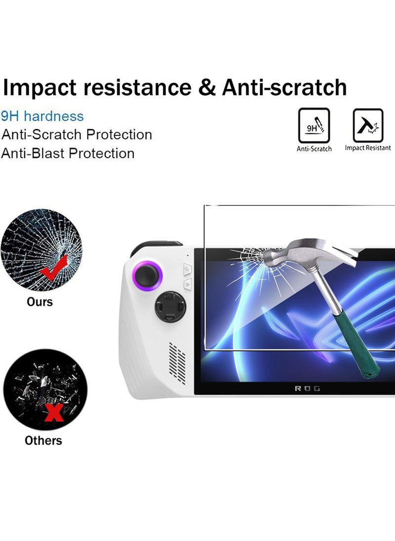 Screen Protectors for ROG Ally (2023) RC71L, 9H Hardness, Crystal Clear Screen Protector, Anti-Fingerprint, Anti-Glare, Scratch-Resistant, Pack of 2