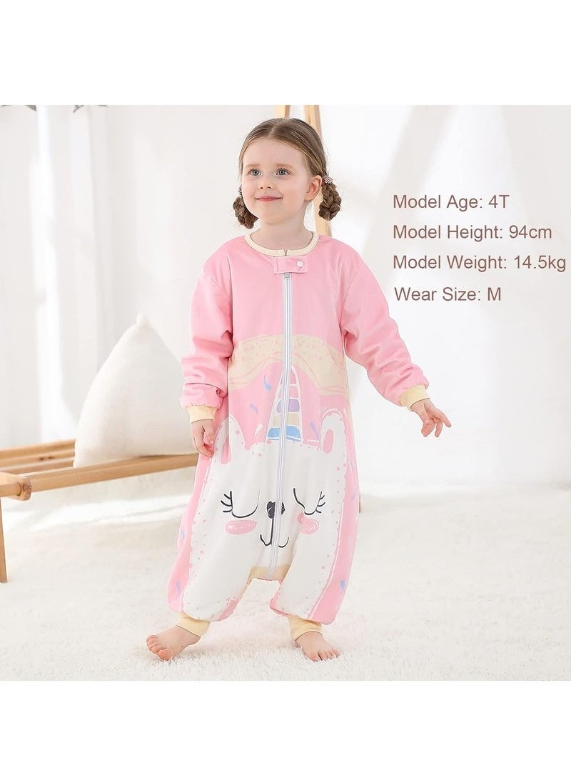 Baby Sleeping Bag Sack Long Sleeve with Feet Winter Swaddle Wearable Blanket for Boys Girls Duck 1 to 3Years