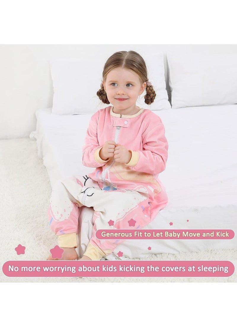 Baby Sleeping Bag Sack Long Sleeve with Feet Winter Swaddle Wearable Blanket for Boys Girls Duck 1 to 3Years