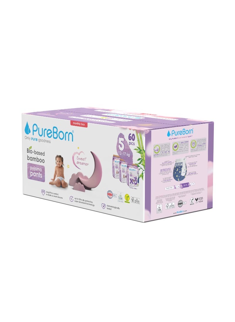 Natural Bio-Based Baby Night Training Pyjama Pants Size 5 Star Print 3 x 20 Pants