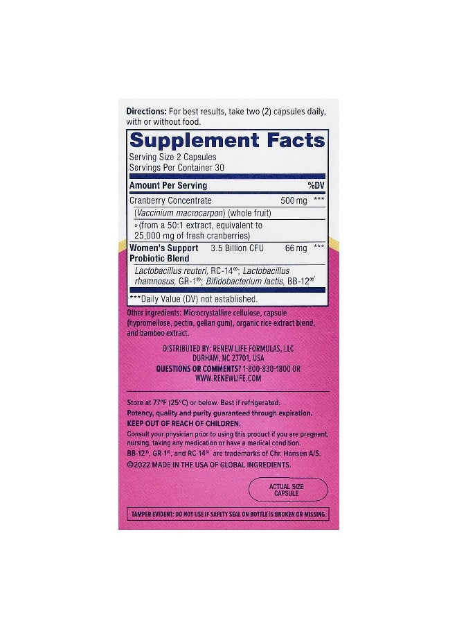 Renew Life, Women's Wellness, Vaginal & Urinary Complete, 60 Vegetarian Capsules