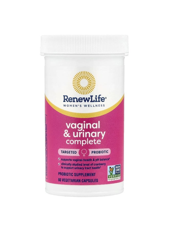 Renew Life, Women's Wellness, Vaginal & Urinary Complete, 60 Vegetarian Capsules