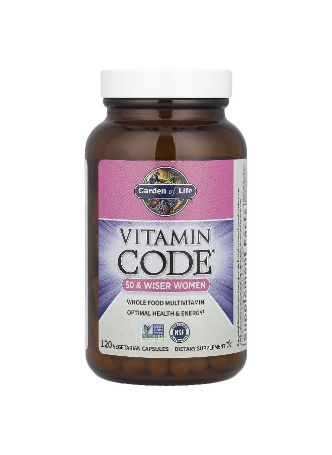 Garden of Life, Vitamin Code®, Whole Food Multivitamin for Women, 50 & Wiser, 120 Vegetarian Capsules