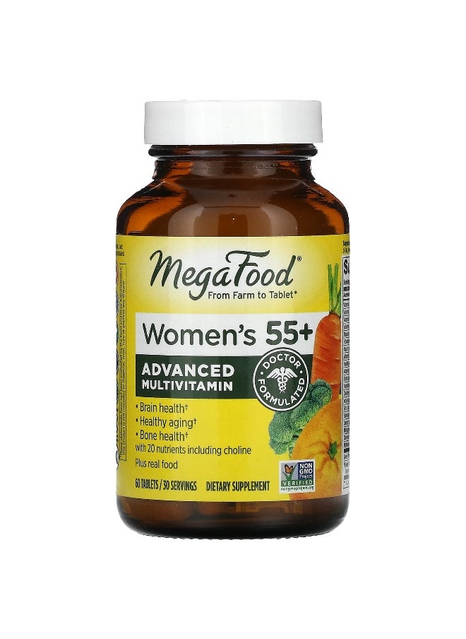 MegaFood, Women's 55+, Advanced Multivitamin, 60 Tablets