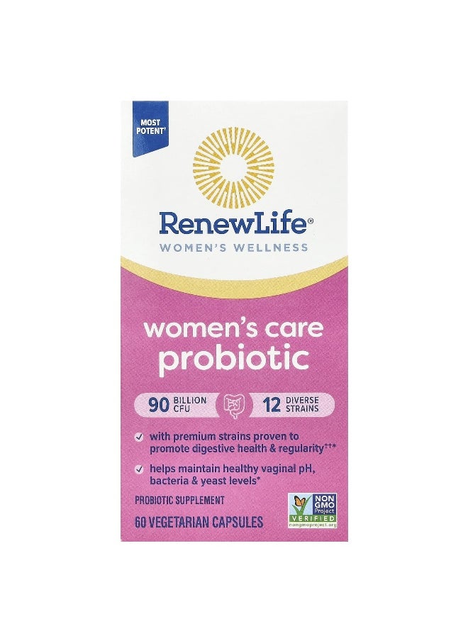 Renew Life, Women's Wellness, Women's Care Probiotic, 90 Billion CFU, 60 Vegetarian Capsules