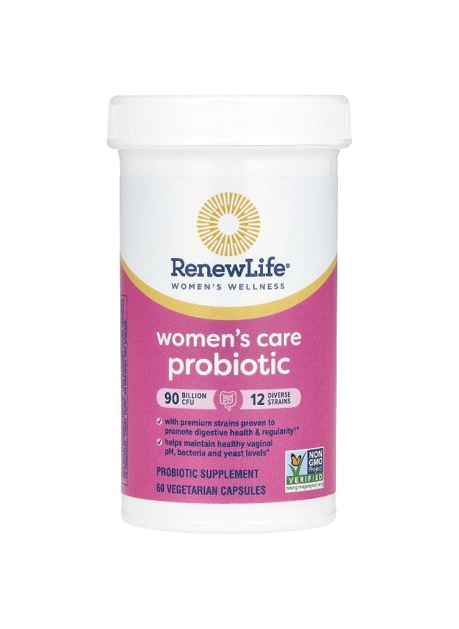 Renew Life, Women's Wellness, Women's Care Probiotic, 90 Billion CFU, 60 Vegetarian Capsules