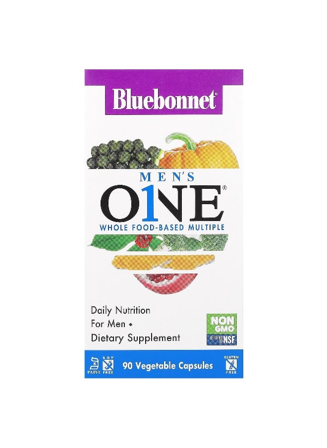 Bluebonnet Nutrition, Men's ONE, Whole Food-Based Multiple, 90 Vegetable Capsules