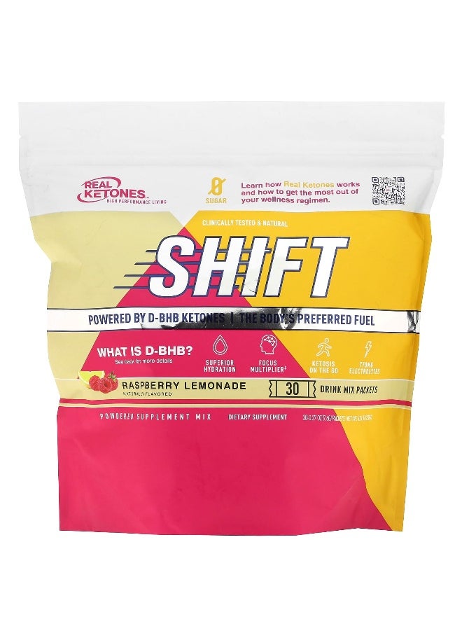 Real Ketones, Shift, Raspberry Lemonade, 30 Drink Mix Packets, 0.27 oz (7.6 g) Each