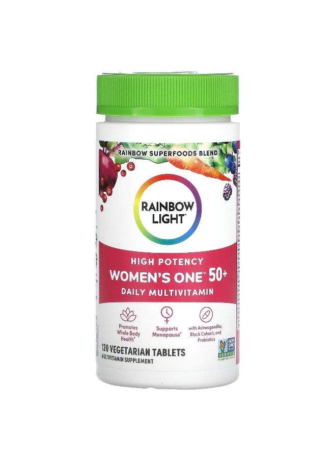 Rainbow Light, Women's One 50+, Daily Multivitamin, High Potency, 120 Vegetarian Tablets