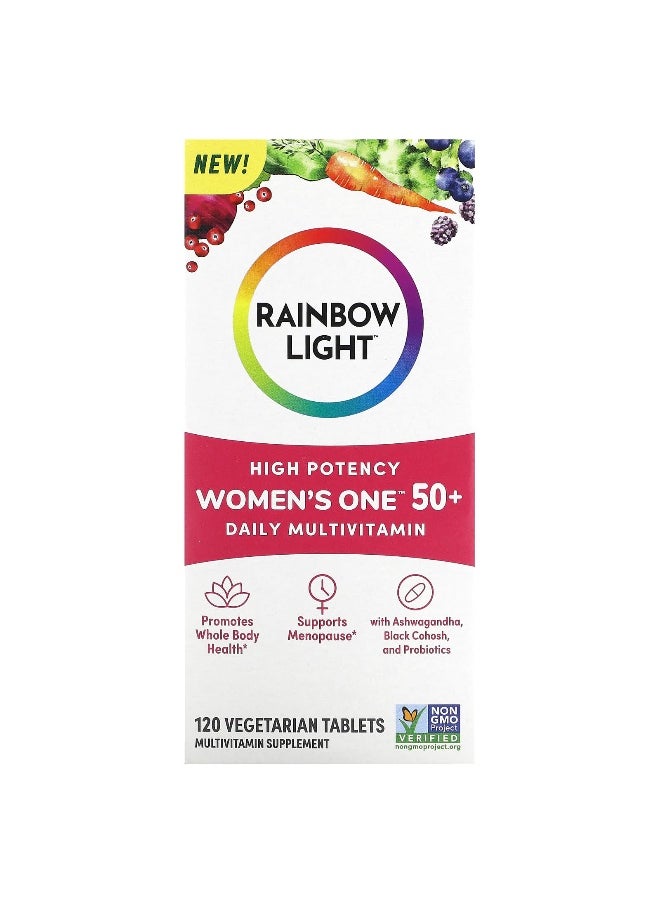 Rainbow Light, Women's One 50+, Daily Multivitamin, High Potency, 120 Vegetarian Tablets