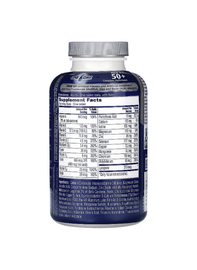 One-A-Day, Men's 50+, Complete Multivitamin, 200 tablets