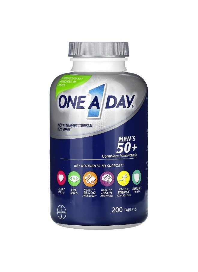 One-A-Day, Men's 50+, Complete Multivitamin, 200 tablets
