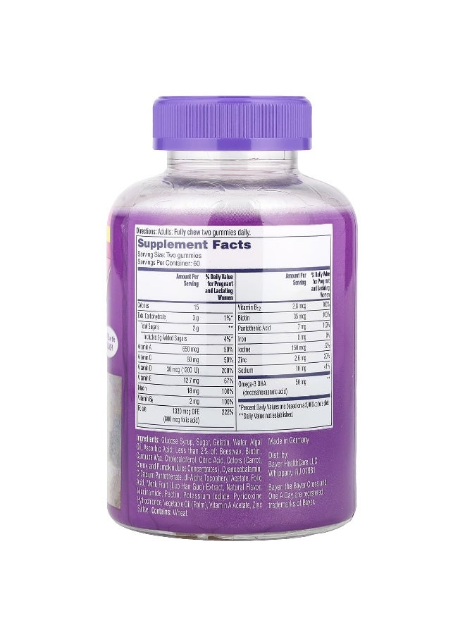 One-A-Day, Women's Prenatal Gummies with Folic Acid and DHA, 120 Gummies
