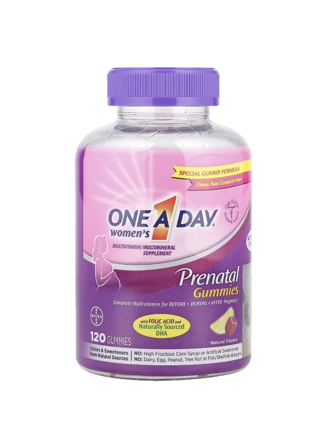 One-A-Day, Women's Prenatal Gummies with Folic Acid and DHA, 120 Gummies