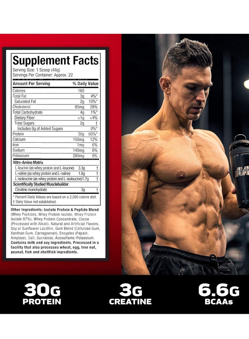 Whey 100% Protein Isolate Enhance Build Muscle Vanilla Flavor, 2 Lbs