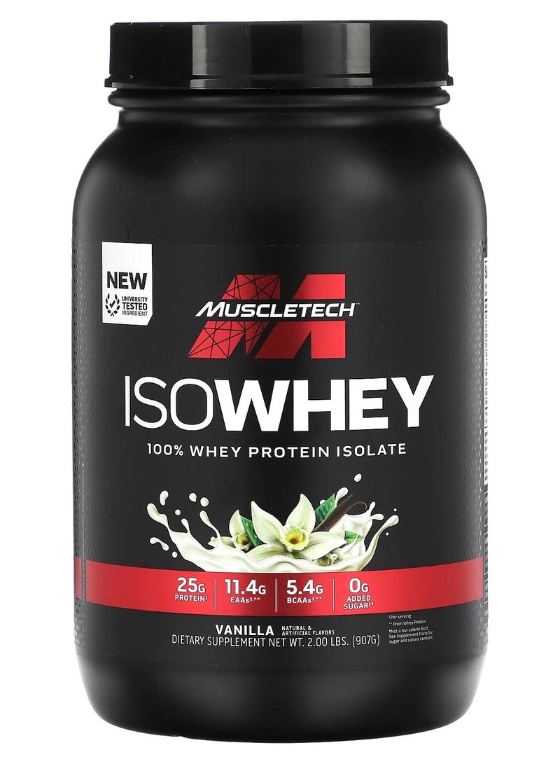 Whey 100% Protein Isolate Enhance Build Muscle Vanilla Flavor, 2 Lbs